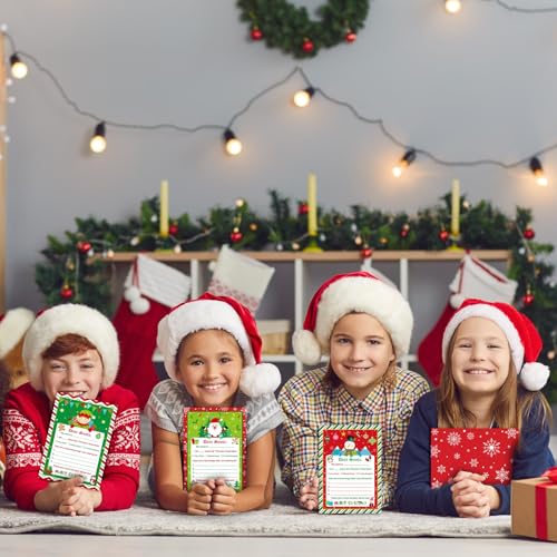 300 Pcs Christmas Letter to Santa Writing Kit with Envelopes & Stickers - Classic Variation