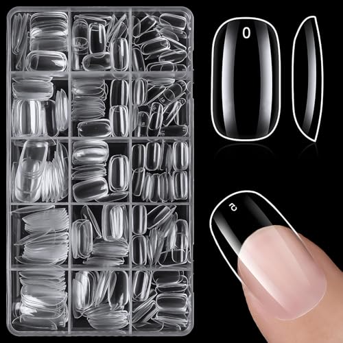Lifextol 300pc Medium Oval Soft Gel Nail Tips Clear Press On Nails