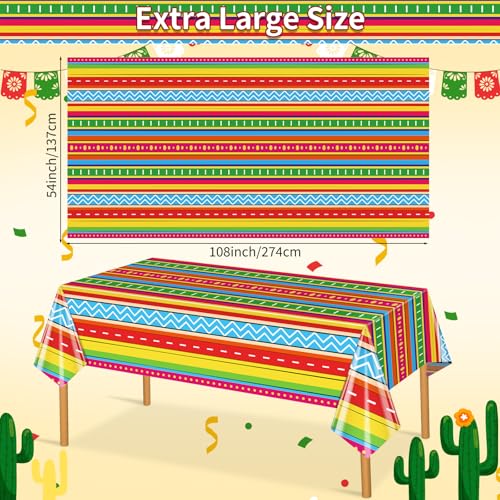 Hxezoc Cinco De Mayo Tablecloth 54 x 108 Inch Disposable Plastic