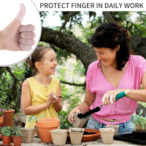 14 Pcs Silicone Finger Protectors, Waterproof Finger Protectors Gel Finger Cots Finger Sleeves Finger Stall Finger Covers for Finger Cracking, Blisters, Eczema, Arthritis (2 Size, White)