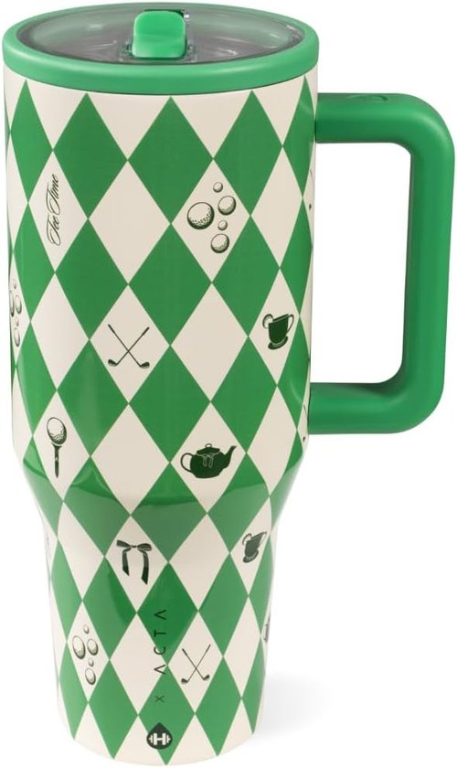 HydroJug Traveler - 40 Oz Insulated Water Bottle with Handle & Flip Straw - Leak Resistant, Fits Cup Holder