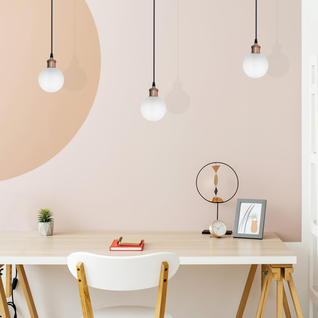 DOITOOL Frosted Glass Globe Lamp Shade for G9 Light Fixtures,Glass Ball Lamp Shades Modern Lamp Shade Replacement for Pendant Light Chandelier