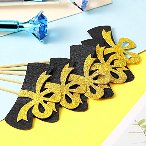 16 Glitter Graduation Cupcake Toppers - Class of 2025 Picks