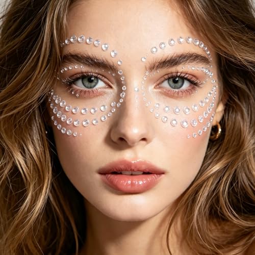 Self-Adhesive Face Jewels 990 Pcs Bling Rhinestone Stickers for Makeup