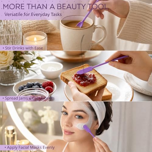 3 Pack Silicone Makeup Spatula Set - Mini Cosmetic Cream Scraper