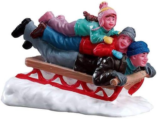 Lemax Sledding with Dad Figurine - Charming Winter Scene | Perfect Holiday Decor