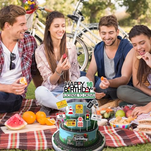 Drivers License Cake Toppers for 16th Birthday Party - 10 Count