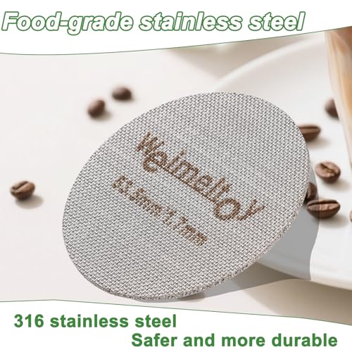 53.5mm Reusable Espresso Puck Screen - Food-Grade Stainless Steel, 2 Pack