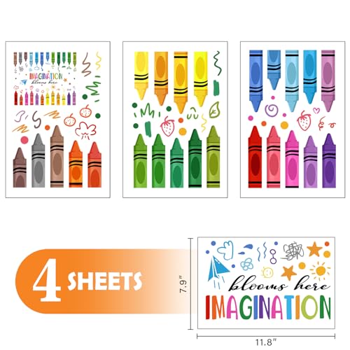 Colorful Crayon Window Clings - Back to School Decor