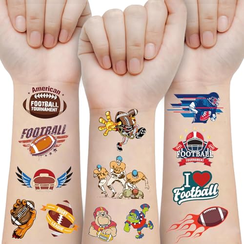 Felico Football Temporary Tattoos for Kids and Adults - 60 Pcs Waterproof Party Favors