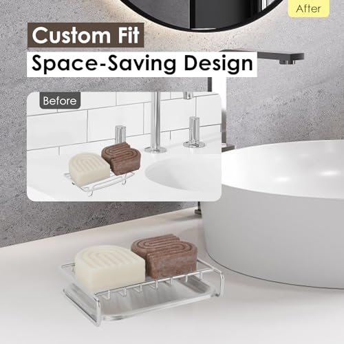 Stainless Steel Soap Bar Holder with Drainage Tray - Space-Saving Design