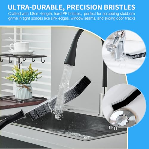 3-Pack Crevice Cleaning Brush Set - Non-Slip Grip, All-Surface Safe