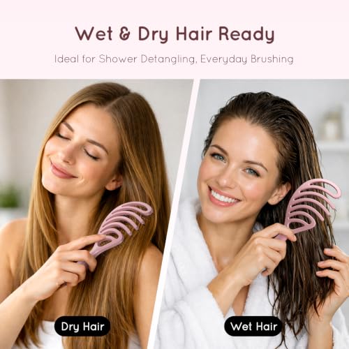 Ecoed Vented Anti-Static Detangling Hair Brush - Pink