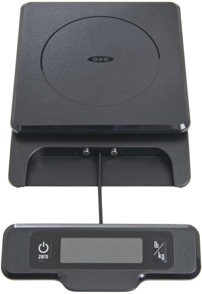 OXO Good Grips Kitchen Scale - 5 lb Capacity with Pull-Out Display | Sleek Black Design