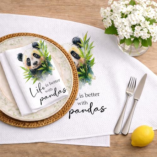 Cute Panda Kitchen Towels - 16x24in Decorative Dish Towels