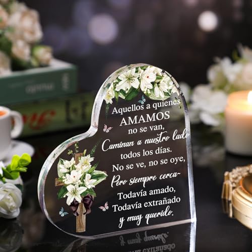 Acrylic Heart Sympathy Memorial Gift - Condolence Table Decor