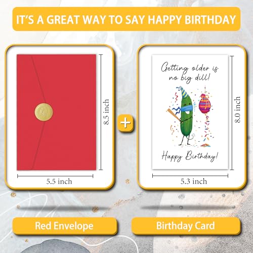 Funny Pickle Birthday Card - Getting Older is a Big Dill Greeting Card