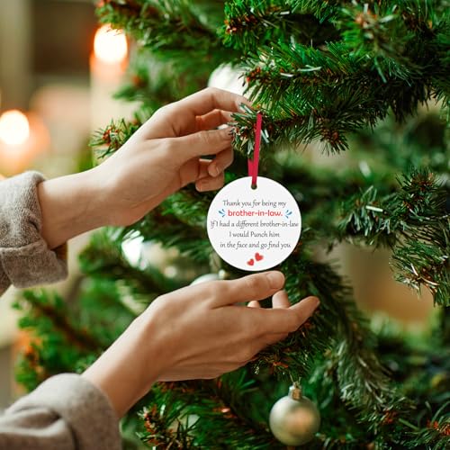 Ceramic Christmas Ornament for Brother-in-Law - Thank You Gift