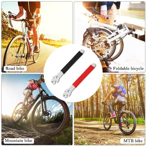 2 PCS Bicycle Spokes Wrench Durable Bike Spoke Wrench Spoke Tool Bicycle Wrench Tool Cycling Spanner for Biking Cycling Mountain Bike(Black+Red)