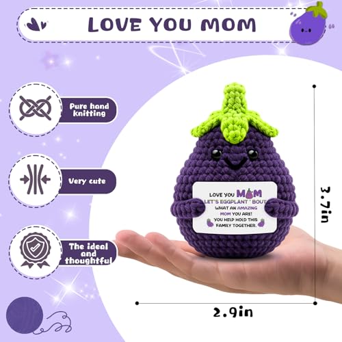 Handmade Crochet Eggplant Gift for Bonus Mom Birthday Christmas