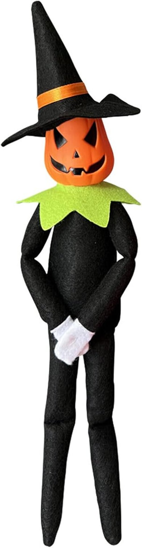 Danoni Halloween Pumpkin Elf Doll - Handmade Toy with Black Hat & White Gloves | Perfect for Autumn Decor