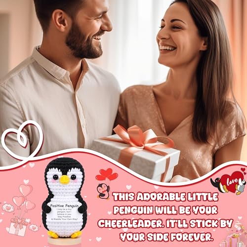 JoycuFF Mini Positive Penguin Crochet Doll – Cute Emotional Gift