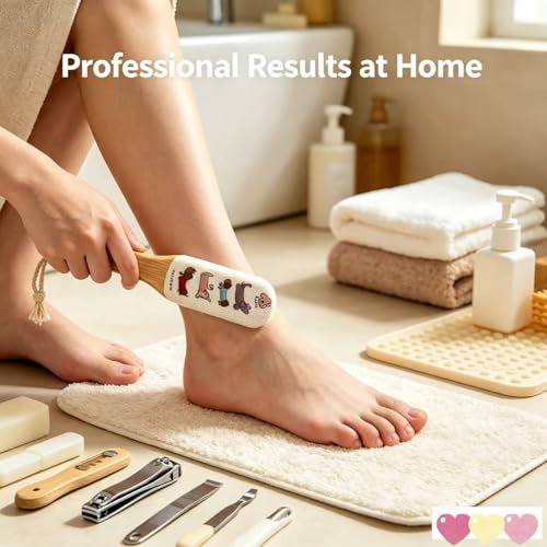 Foot File Callus Remover with Bamboo Handle & 120 Grit Pedicure Tool
