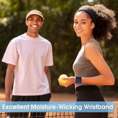 8 Pcs Sports Wrist Sweat Bands for Men & Women£¬ Absorbent Wrist Sweatbands Tennis Wristbands, Elastic Wrist Bands for Sweat for Basketball Tennis Football Gym Running Working Out