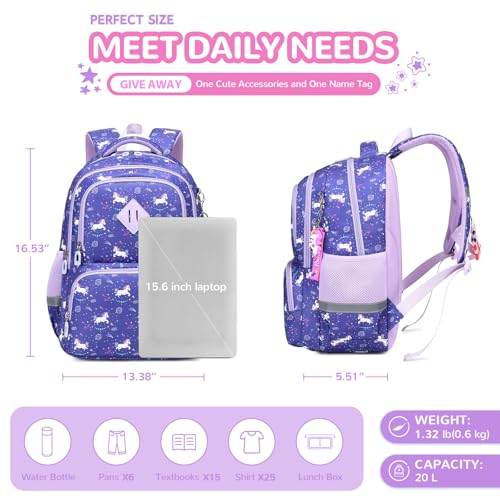 MUSEVOS Kawaii Kids Backpack - Lightweight, Waterproof School Bag