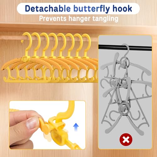 Adjustable Kids Hangers (10 Pack) - Non-Slip Plastic for Toddlers