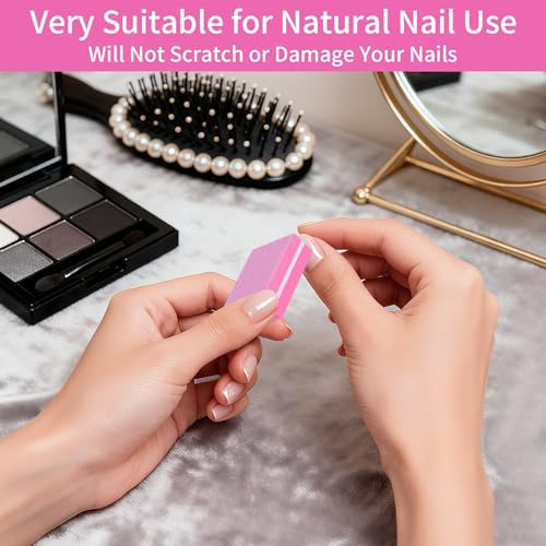 MixPeak 50 Pcs Mini Nail Buffers - 100/180 Grit Sponge Files for Acrylic and Natural Nails
