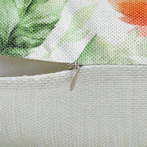 Bonhause Outdoor Floral Throw Pillow Covers 18x18 Set of 4 Spring Summer Wildflowers