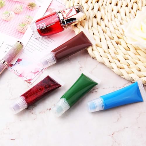 JIAKAI 10ml Refillable Empty Lip Gloss Squeeze Tubes - 10 Pack