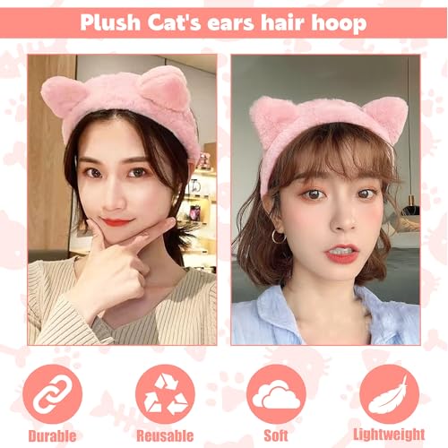 JazSwirl Cat Ears Headband Kawaii Cute Furry Animal Hair Accessory