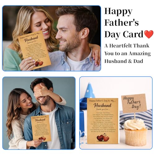 Heartfelt Father's Day Card for Husband - 5.5"x8" with Envelope