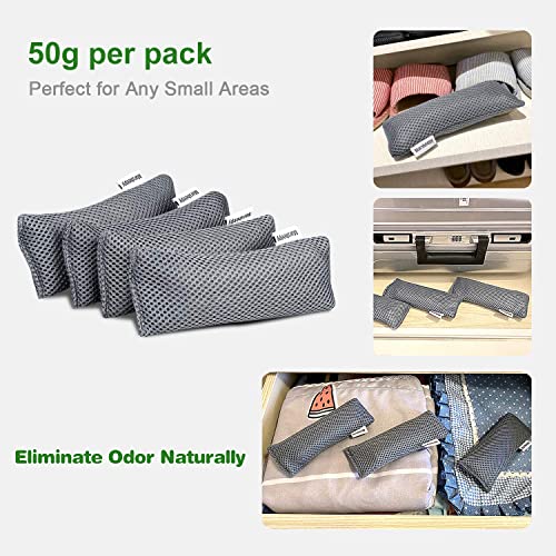Grey Activated Charcoal Shoe Deodorizer Bags - 6 Pack Odor Eliminator