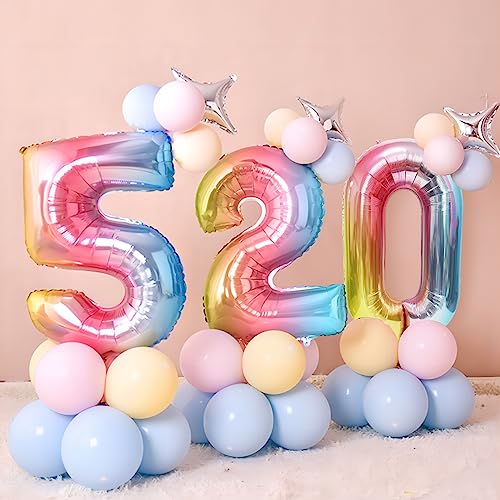 40-Inch Giant Rainbow Number 5 Balloon for Birthday Parties