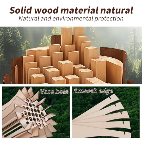 Wooden Puzzle Vase for Lego Flowers & Artificial Floral Arrangements