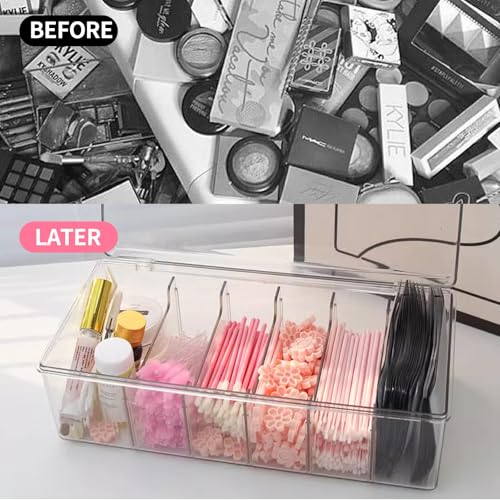LynxLink Acrylic Lash Extension Organizer - 6-Compartment Storage Case, 1 PCS