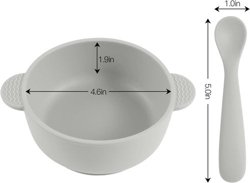 Eascrozn Silicone Baby Feeding Set - 3 Suction Bowls & 3 Spoons | BPA-Free, Dishwasher Safe