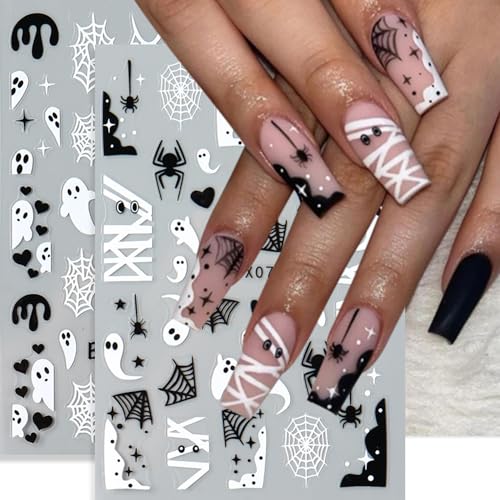 Posyofet 6 Sheets Halloween 3D Self-Adhesive Nail Art Decals