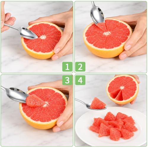 Berglander Serrated Grapefruit Spoons - 6-Piece Stainless Steel Utensil Set