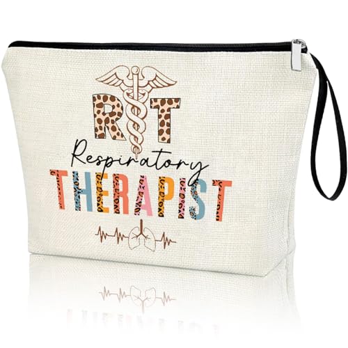 Respiratory Therapy Makeup Bag Linen Zipper Pouch Travel Gift for RT