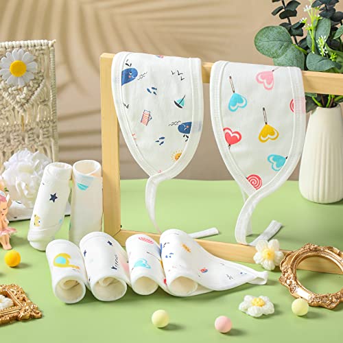 8-Pack Soft Cotton Newborn Belly Bands - Cartoon Umbilical Cord Covers