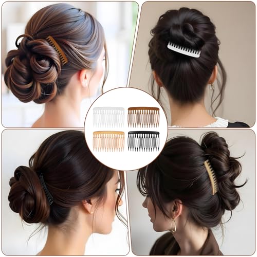 Dopenspi 16-Piece French Hair Side Combs - 14-Teeth Plastic Hair Clips