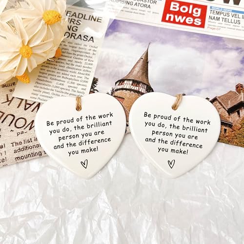 Ceramic Heart Ornament - Thank You Gift for Coworkers & Teachers