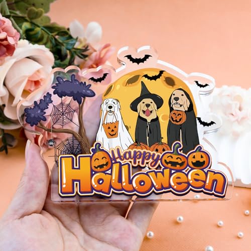 Halloween Dog Mom Acrylic Block Decor & Spooky Sign for Dog Lovers