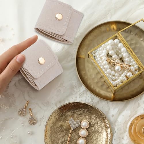 Mini Travel Jewelry Case - 4 Pocket PU Leather Organizer