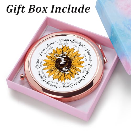 Inspirational Religious Compact Mirror Christian Gift for Women and Girls