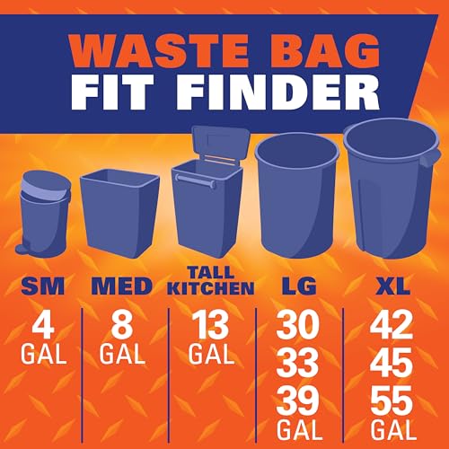 Hefty Ultra Strong 30 Gallon Trash Bags, Black, 25 Count (Pack of 6)